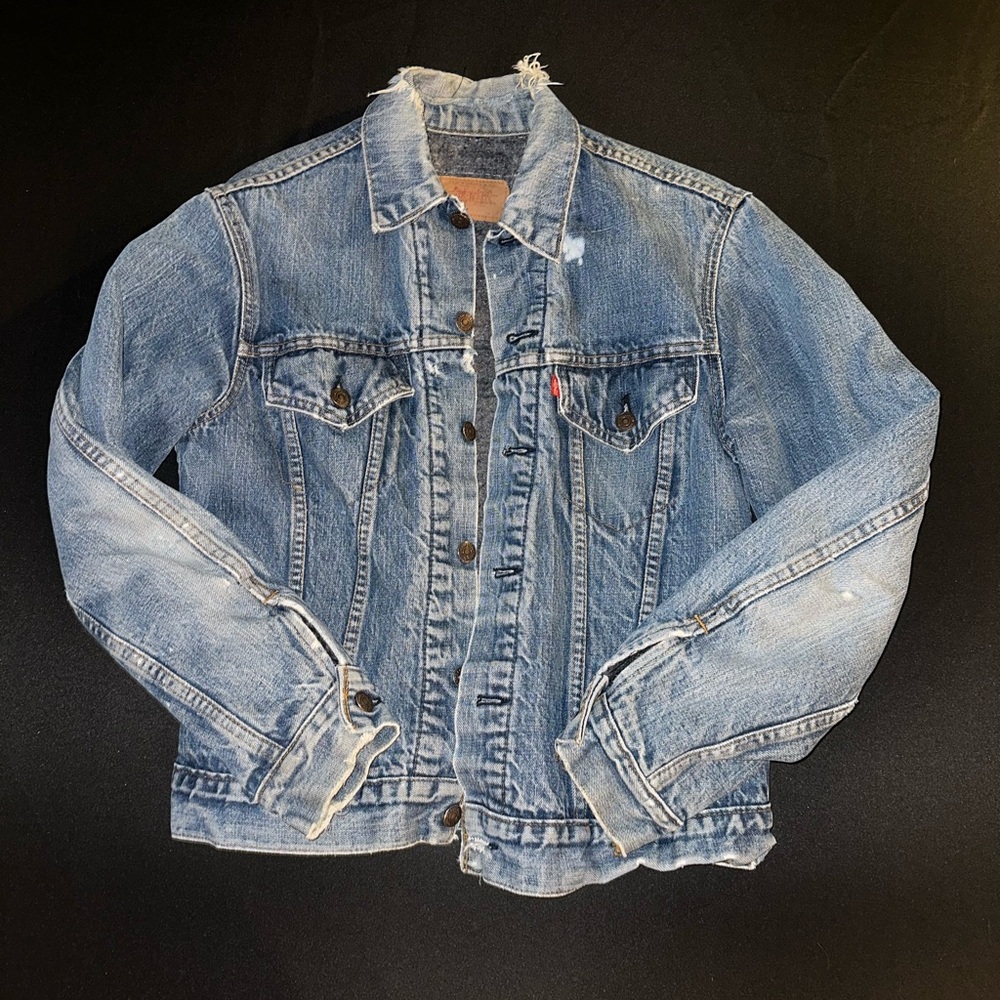 Vintage Blue Denim fleece lined Jacket
